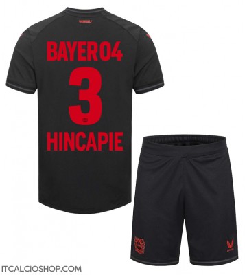 Bayer Leverkusen Piero Hincapie #3 Prima Maglia Bambino 2023-24 Manica Corta (+ Pantaloni corti)